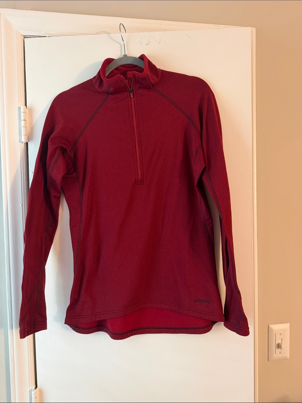 Patagonia Women's Red Long Sleeve Quarter-Zip Top